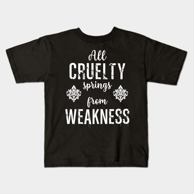 Cruelty is Weakness | Seneca The Younger Kids T-Shirt by jverdi28